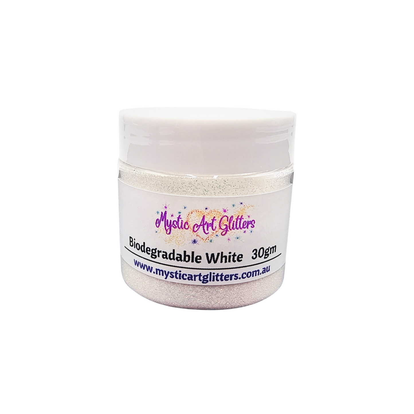 Biodegradable Glitter - White Extra Fine Iridescent Eco Friendly Glitter