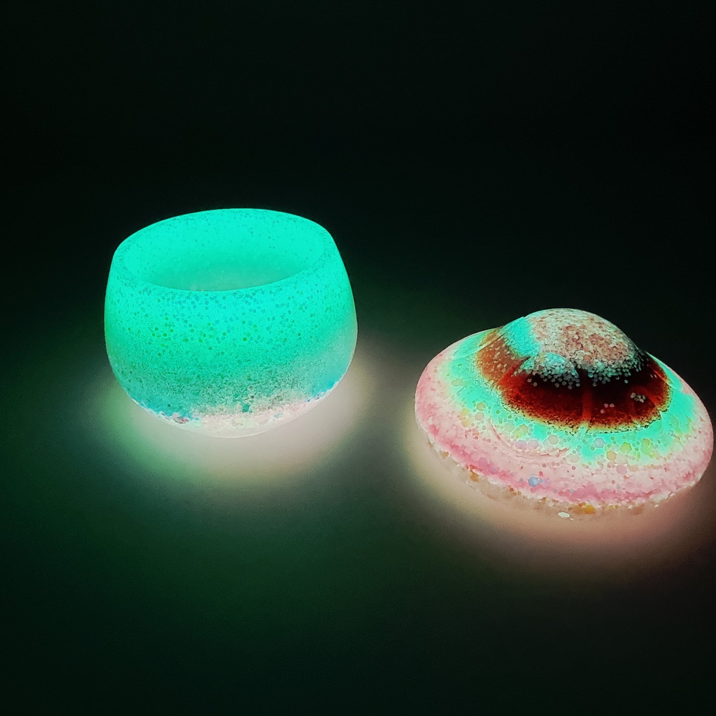 Glow In The Dark Resin Mushroom Trinket Jar