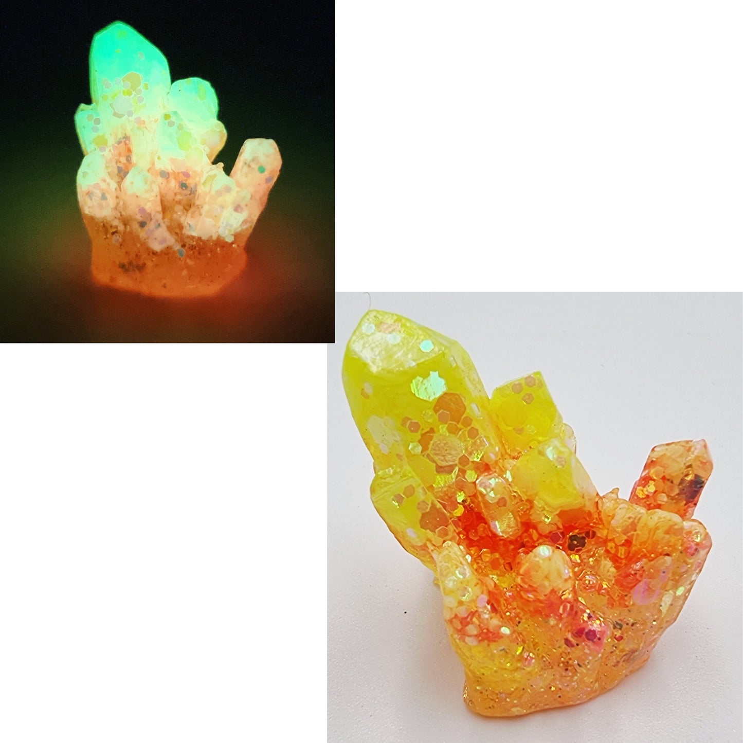 Glow In The Dark Resin Quartz Crystal Small