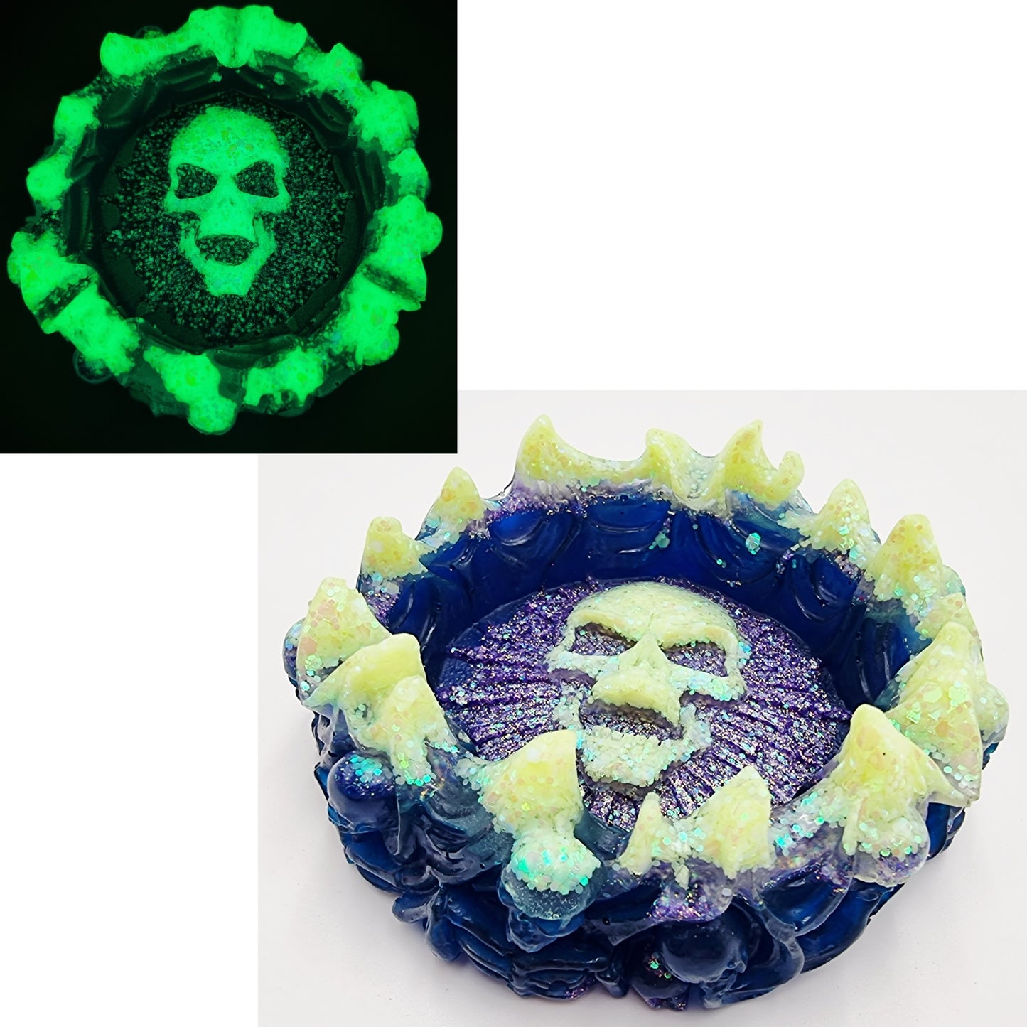 Glow In The Dark Resin Skull Ashtray