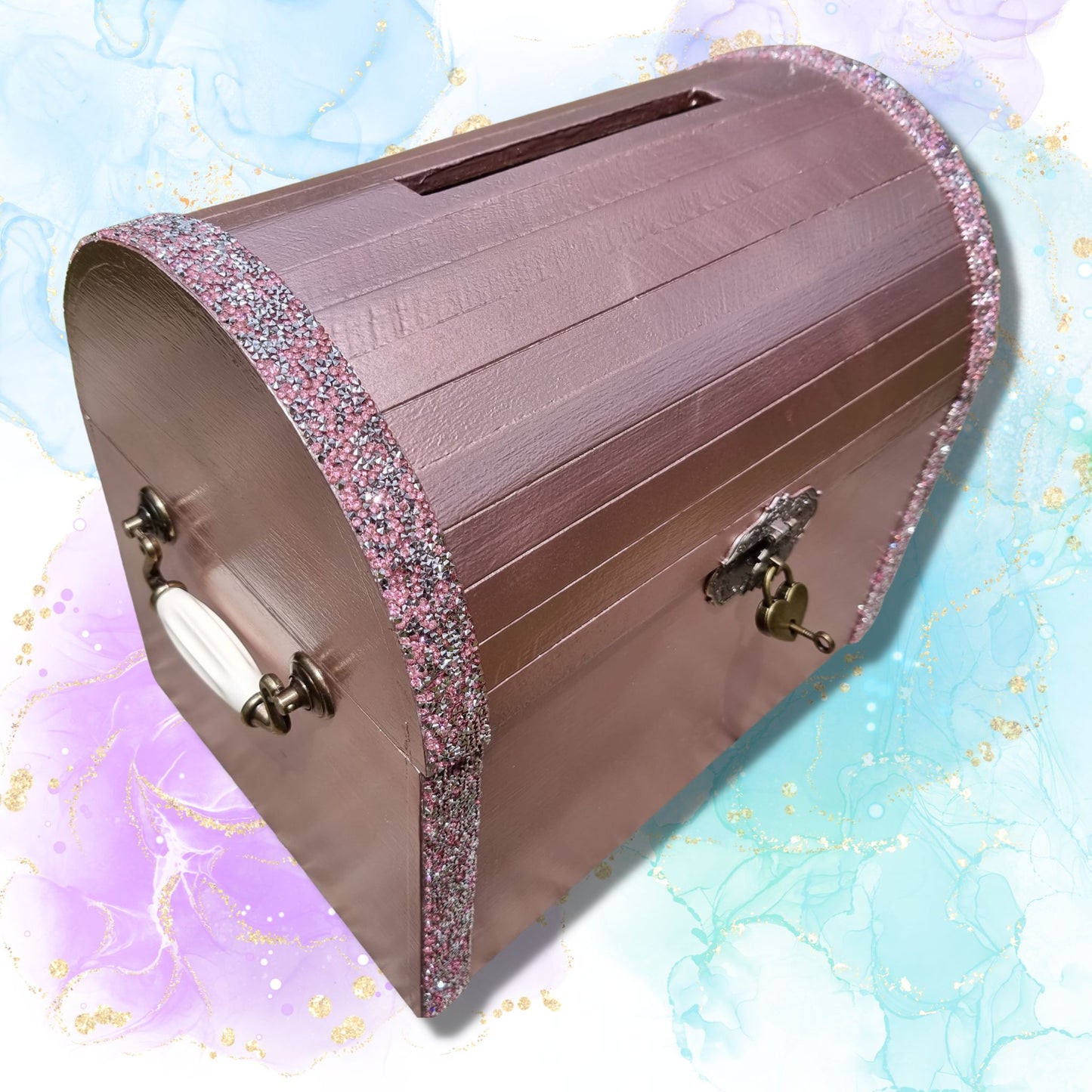 Rose Gold Wedding Wishing Well Chest