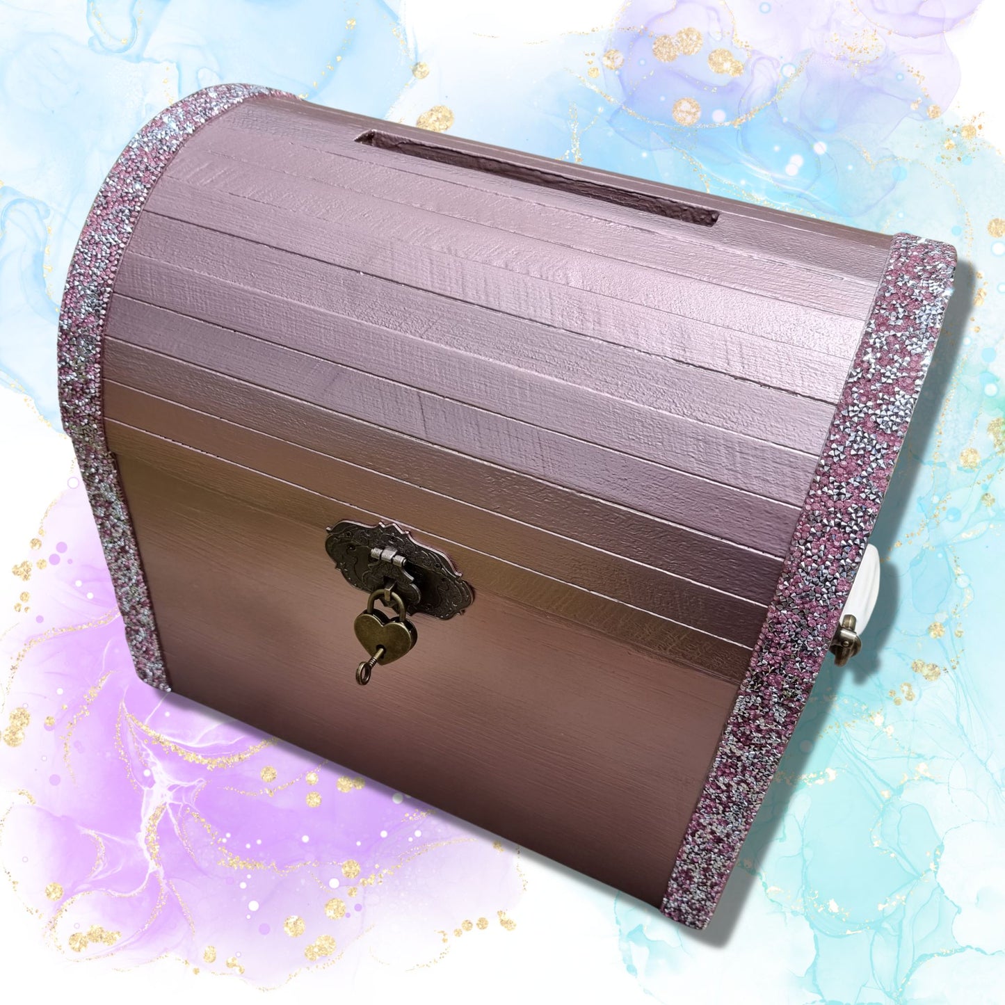 Rose Gold Wedding Wishing Well Chest
