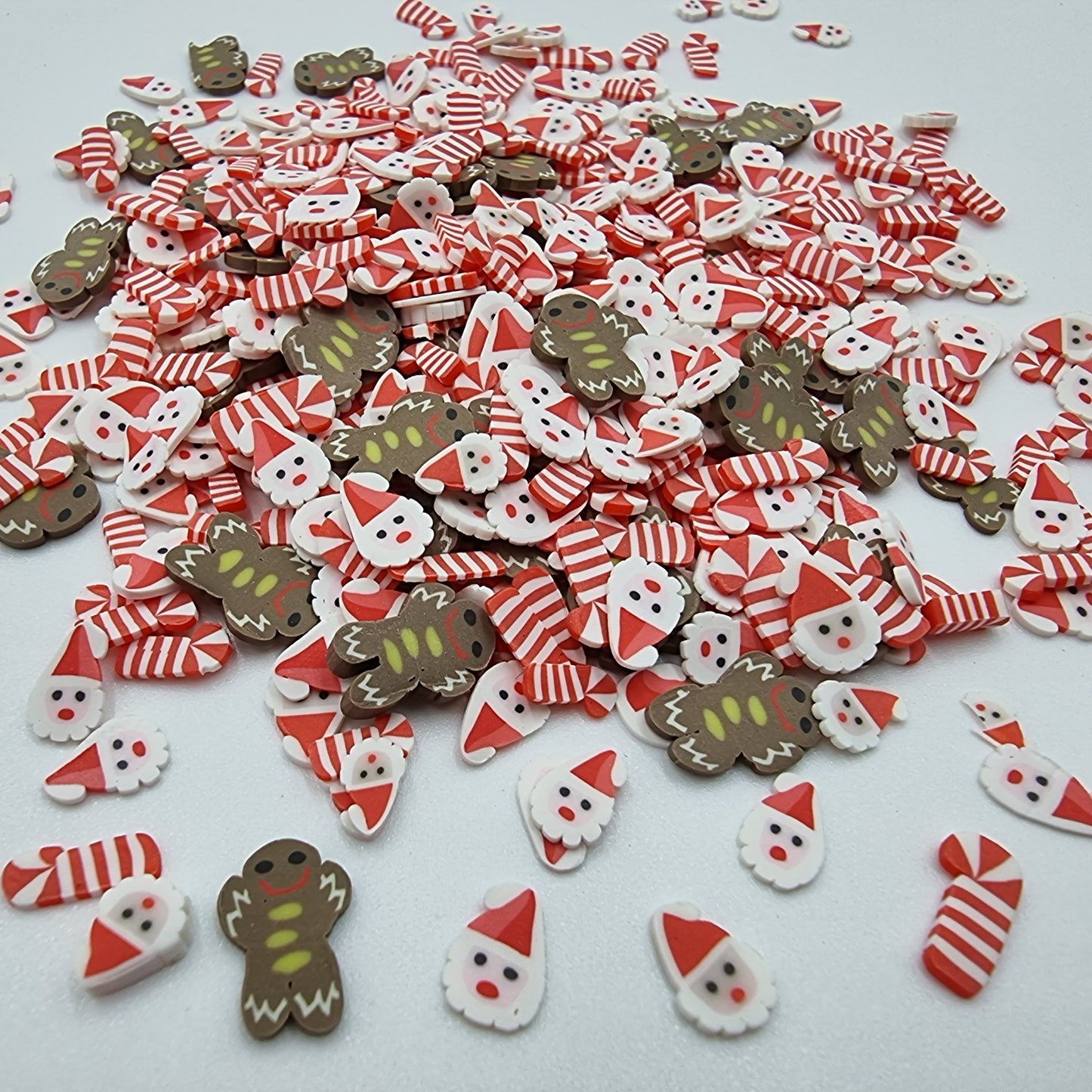 Polymer Clay Gingerbread-Santa-Candy Cane - Mystic Art Glitters