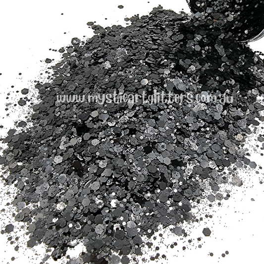 Biodegradable Glitter - Blackest Black - Mystic Art Glitters