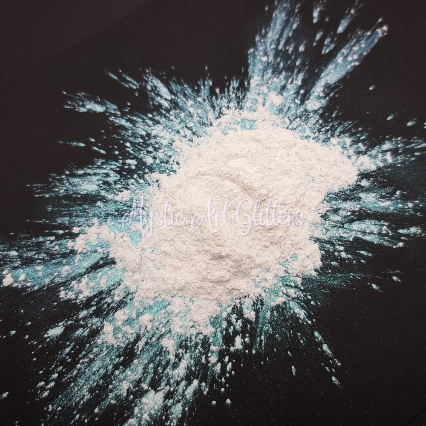 Interference Mica Powder White to Teal 14gm - Mystic Art Glitters