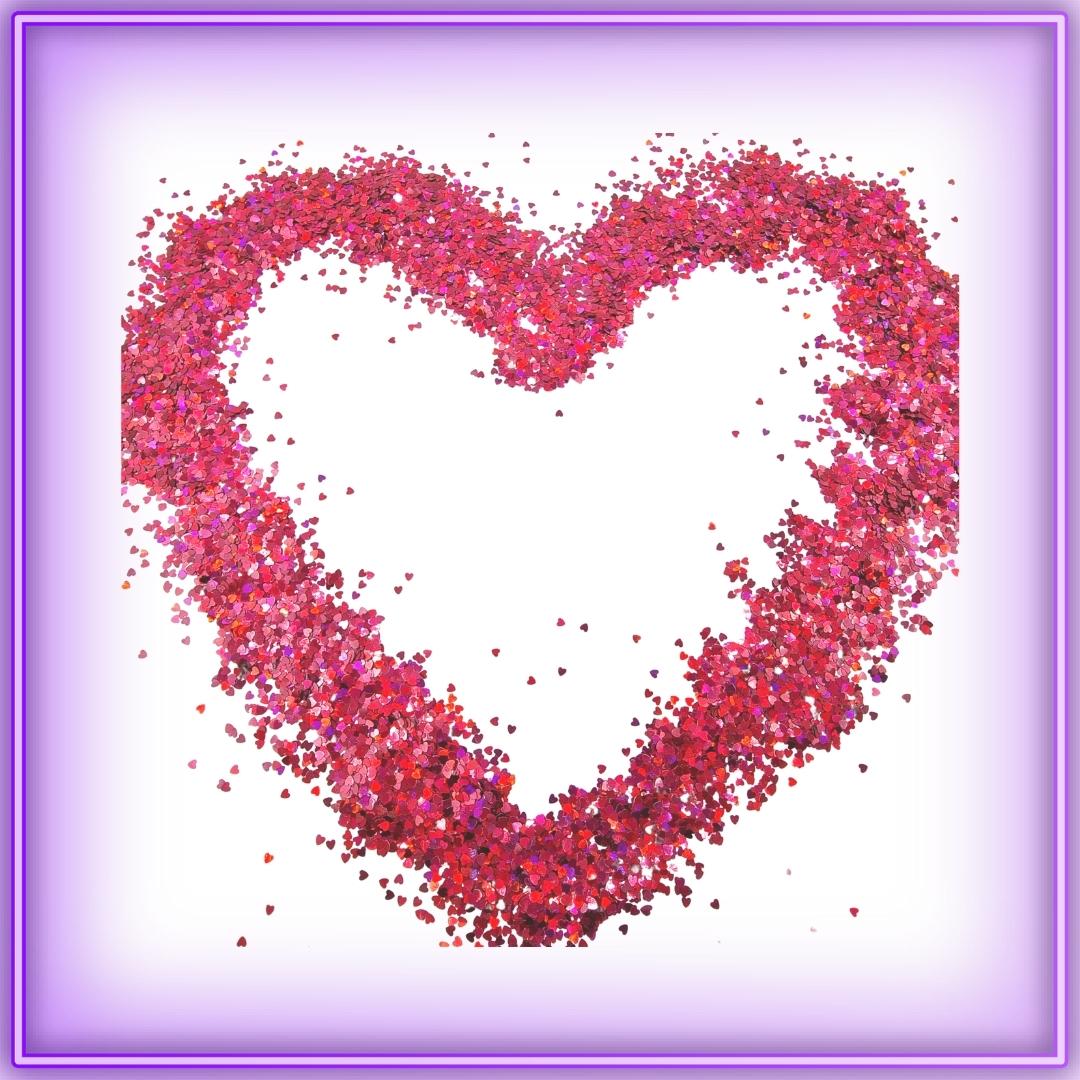 Various shapes of glitter