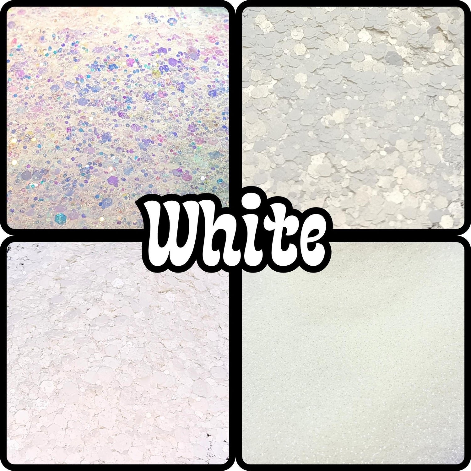 Shine bright like a diamond with all the whites - from feathery fines to chunky mixes, from color-shifting to glow-in-the-dark, and from flakes to iridescent to eco-friendly.