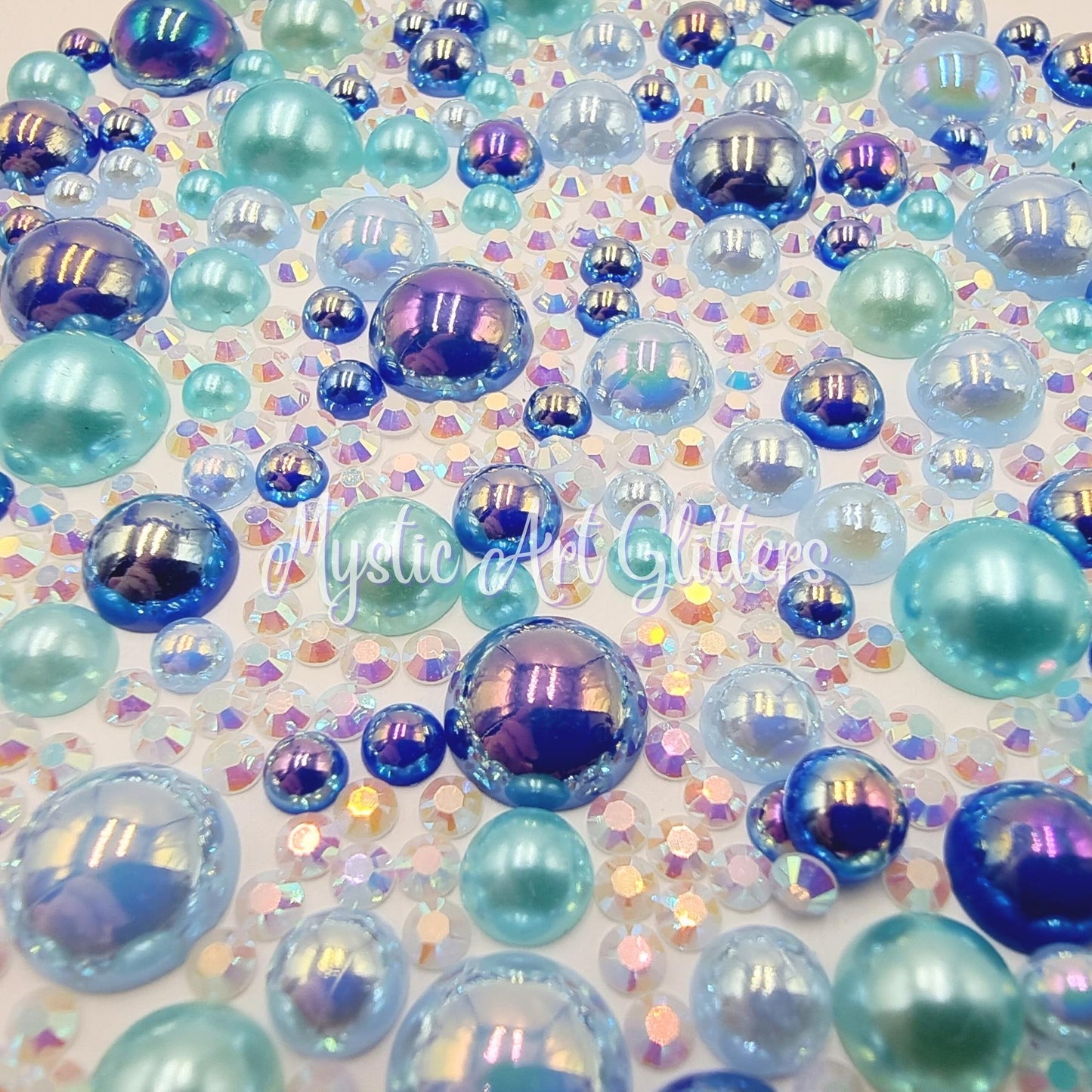 Pearl & Resin Rhinestones - Blue Mix