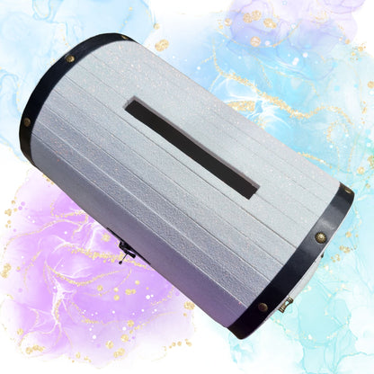 White Glittered Wedding Wishing Well Chest