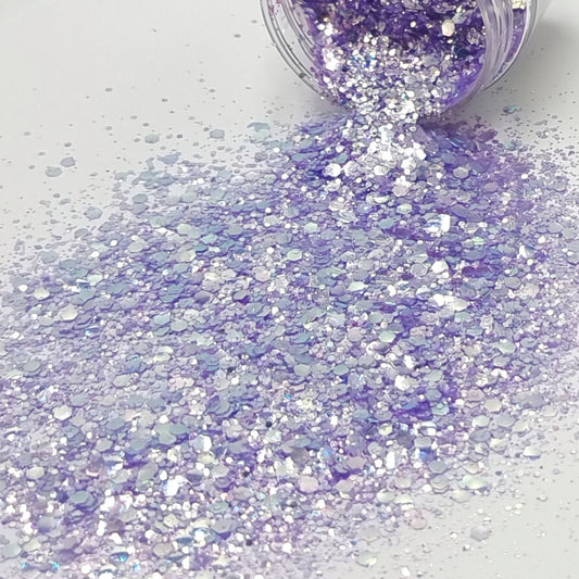 Chance Encounter is a gorgeous shiny purple glitter mix.
