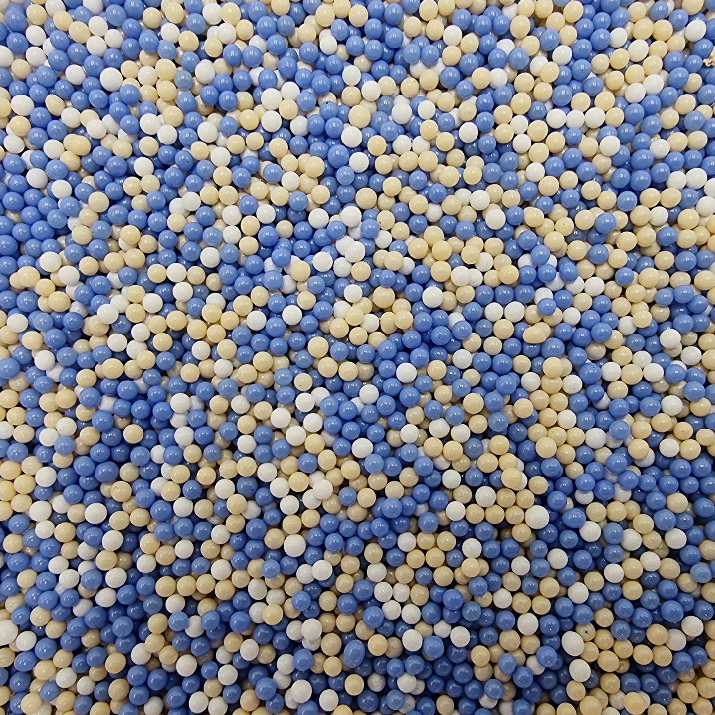 Polymer Clay Balls - Blue/Cream/White