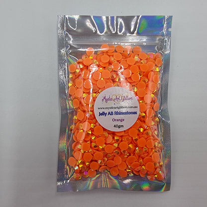 Orange Jelly AB Resin Rhinestones Flatback