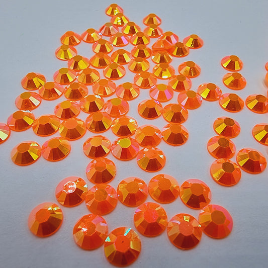 Orange Jelly AB Resin Rhinestones Flatback