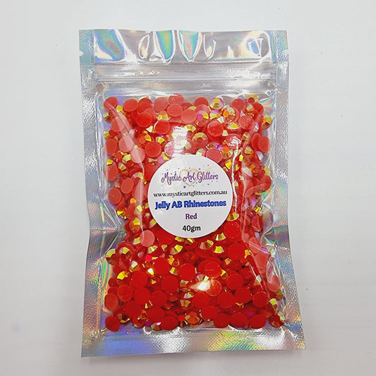 Red Jelly AB Resin Rhinestones Flatback