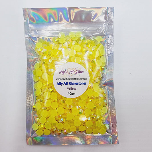 Yellow Jelly AB Resin Rhinestones Flatback