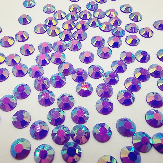 Dark Purple Jelly AB Resin Rhinestones Flatback