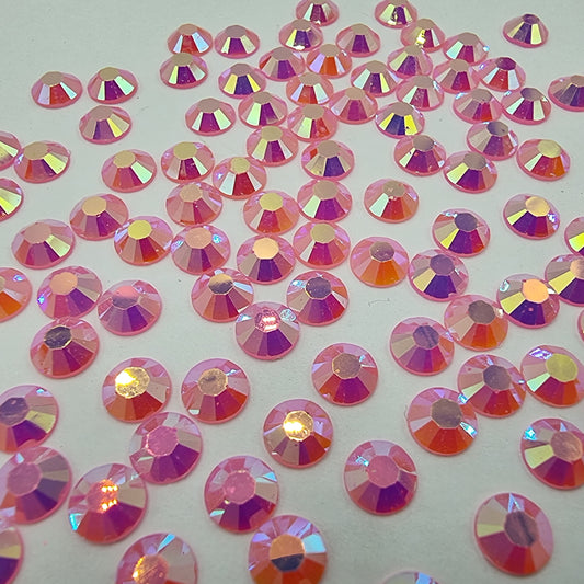 Light Pink Jelly AB Resin Rhinestones Flatback