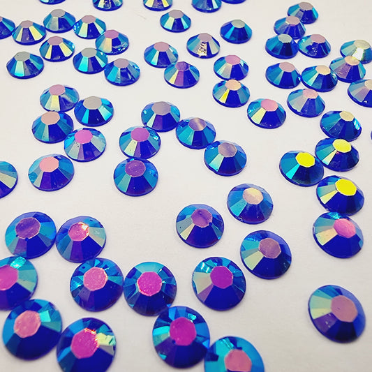 Dark Blue Jelly AB Resin Rhinestones Flatback