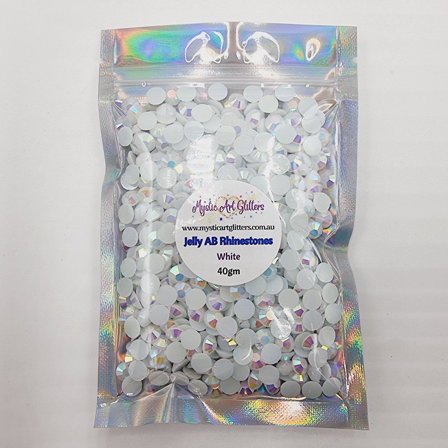 White Jelly AB Resin Rhinestones Flatback