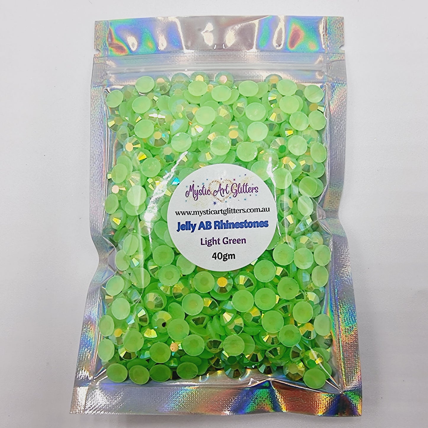 Light Green Jelly AB Resin Rhinestones Flatback