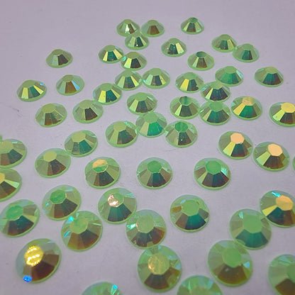 Light Green Jelly AB Resin Rhinestones Flatback