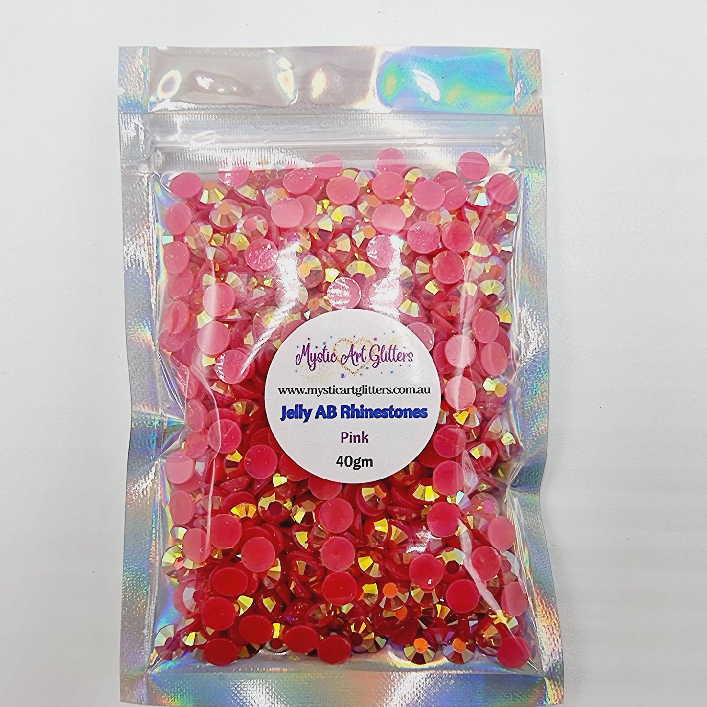 Pink Jelly AB Resin Rhinestones Flatback