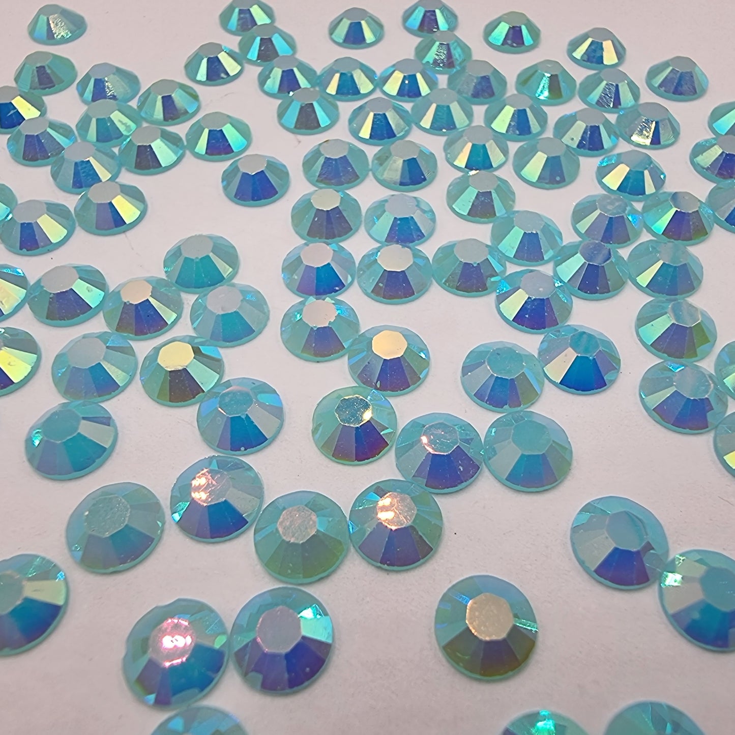 Light Turquoise Jelly AB Resin Rhinestones Flatback
