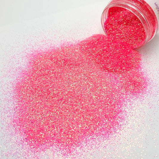 Razzmatazz is a bright and lively, high sparkling, very fine iridescent pink glitter
