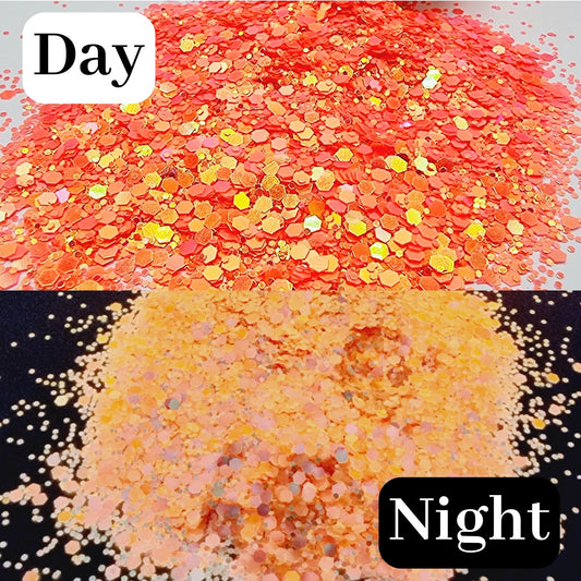 Glow In The Dark Glitter - December 1963 - Orange Colour Changing