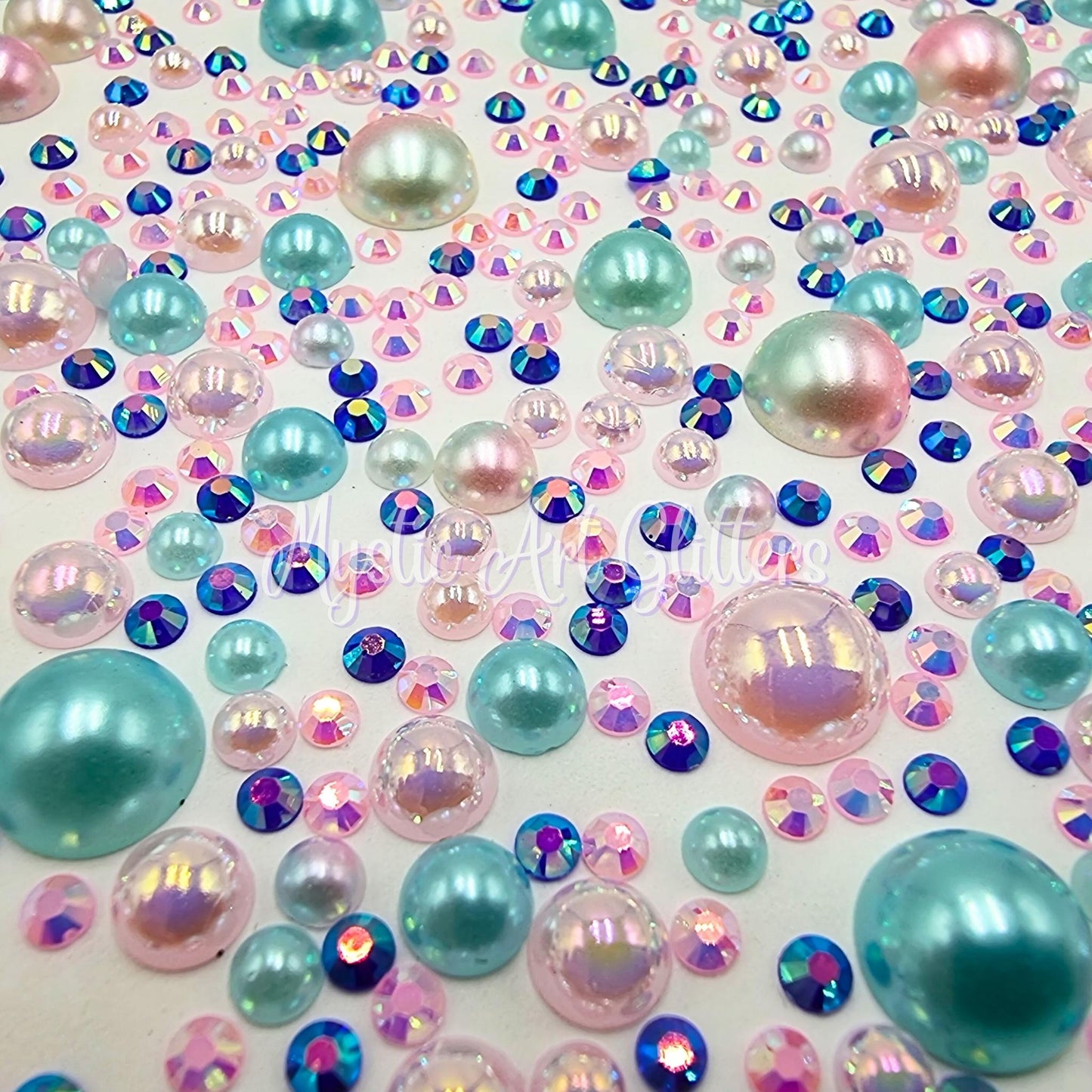 Pearl & Resin Rhinestones - Pink & Blue Mix