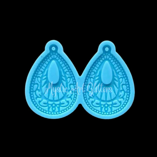 Decorative Tear Drop Earring Silicone Mould