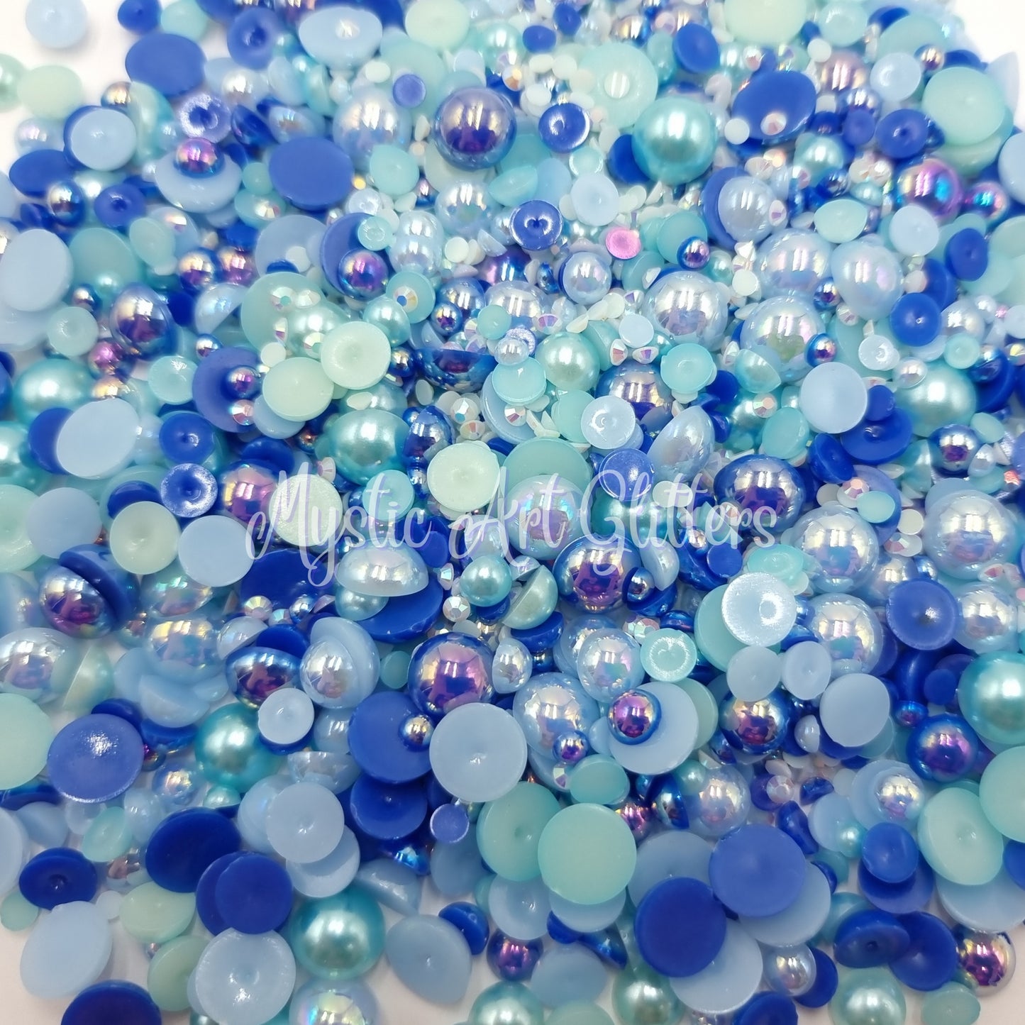 Pearl & Resin Rhinestones - Blue Mix