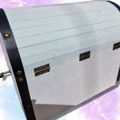White Glittered Wedding Wishing Well Chest