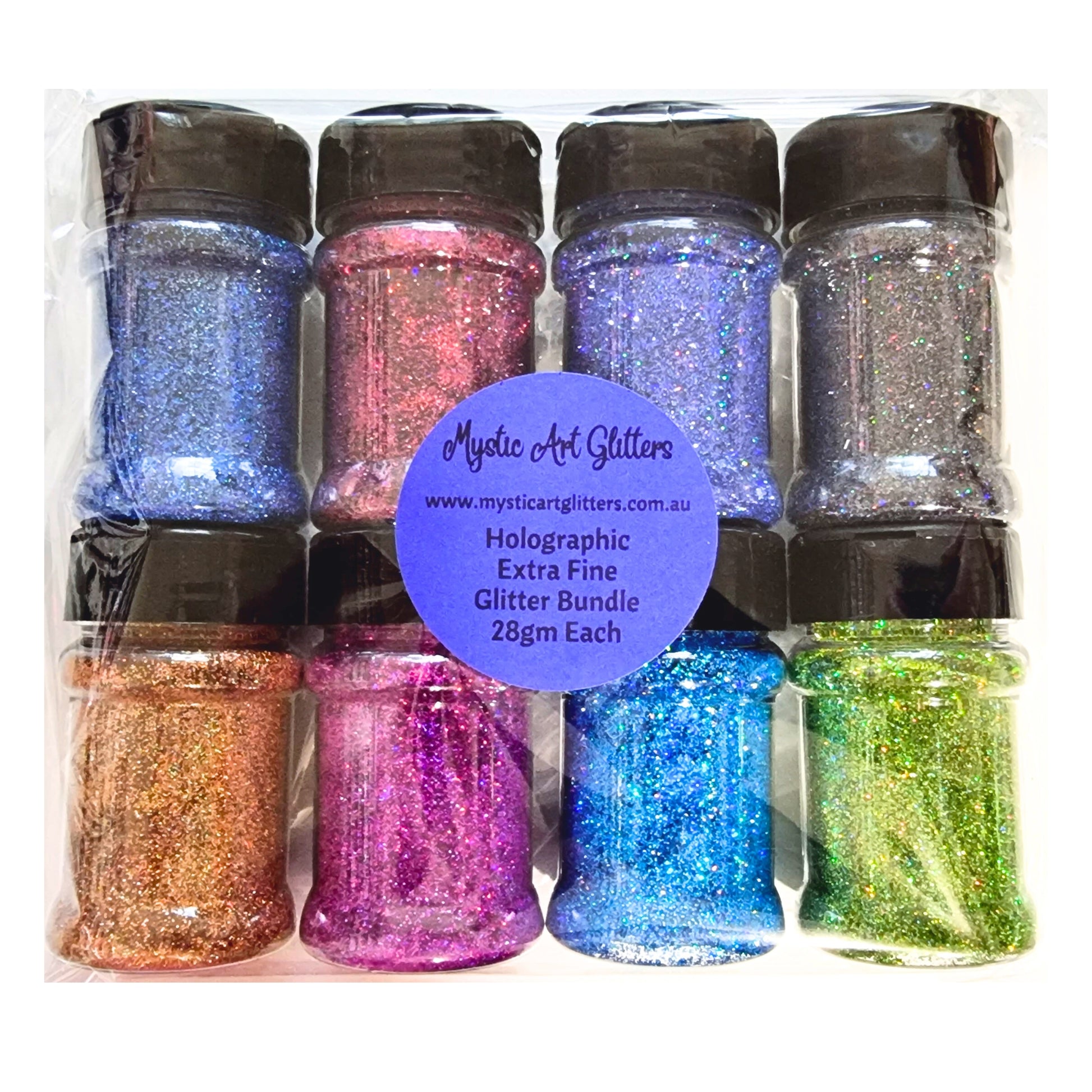 Holographic Extra Fine Glitter Bundle 28gm Shaker Jars – Mystic Art