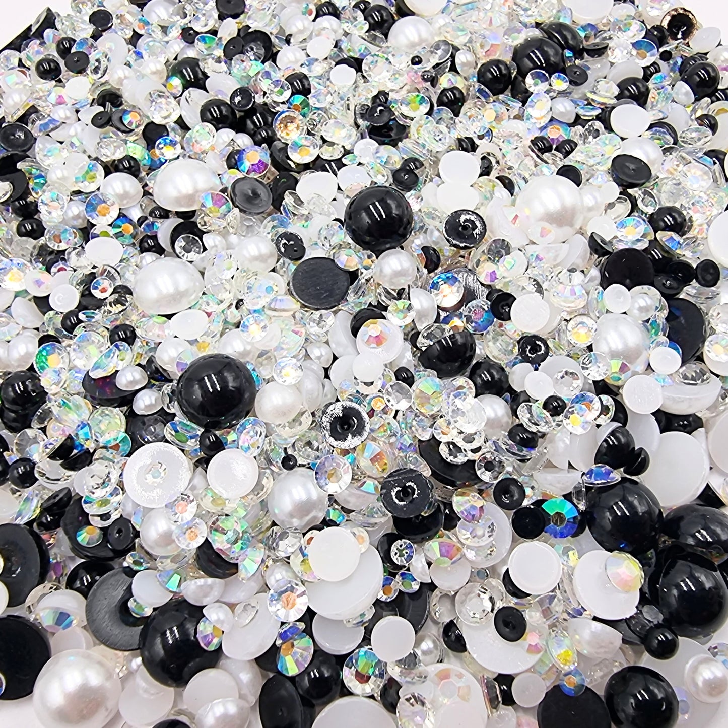 11 Bags or Jars - Pearl & Resin Rhinestone Bundle