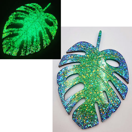 Glow In The Dark Resin Monstera Leaf