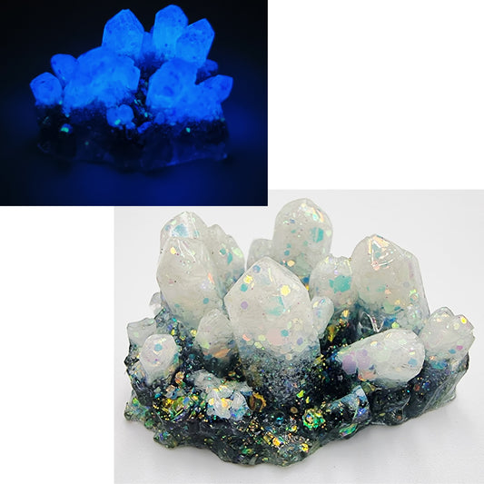 Glow In The Dark Resin Quartz Crystal Medium