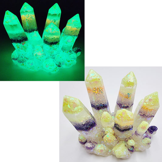 Glow In The Dark Resin Quartz Crystal