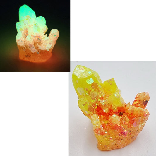 Glow In The Dark Resin Quartz Crystal Small