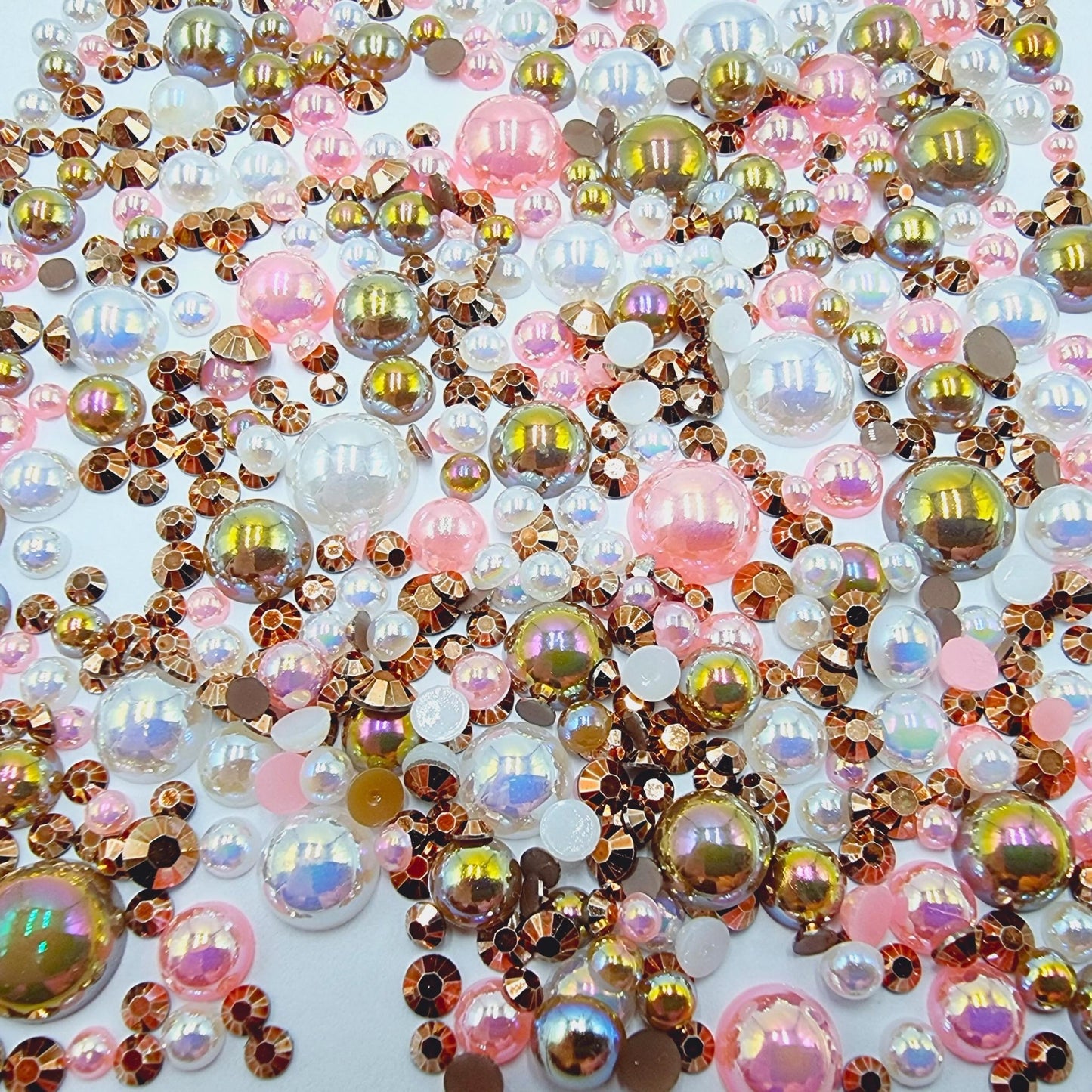 11 Bags or Jars - Pearl & Resin Rhinestone Bundle