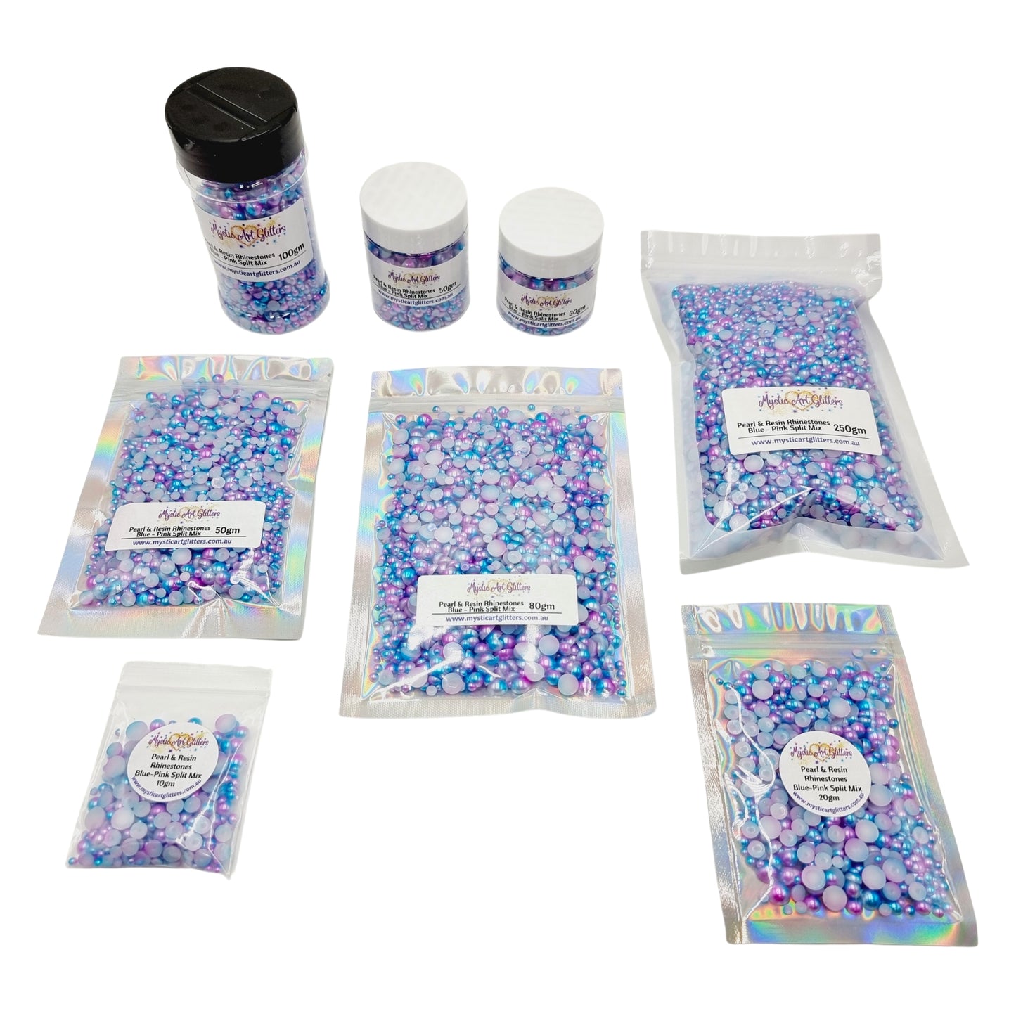 11 Bags or Jars - Pearl & Resin Rhinestone Bundle