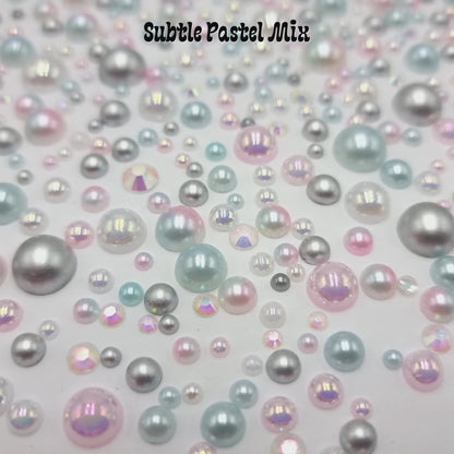 Pearl & Resin Rhinestones - Subtle Pastel Mix