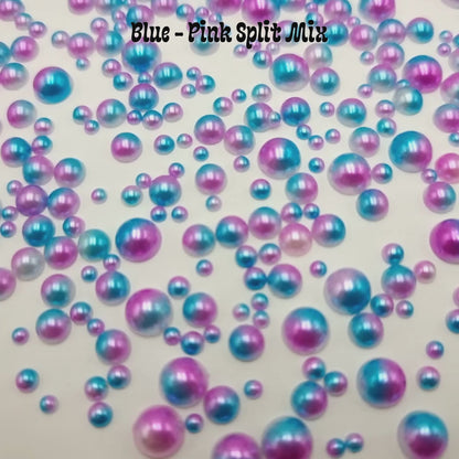Pearl & Resin Rhinestones - Blue | Pink Split