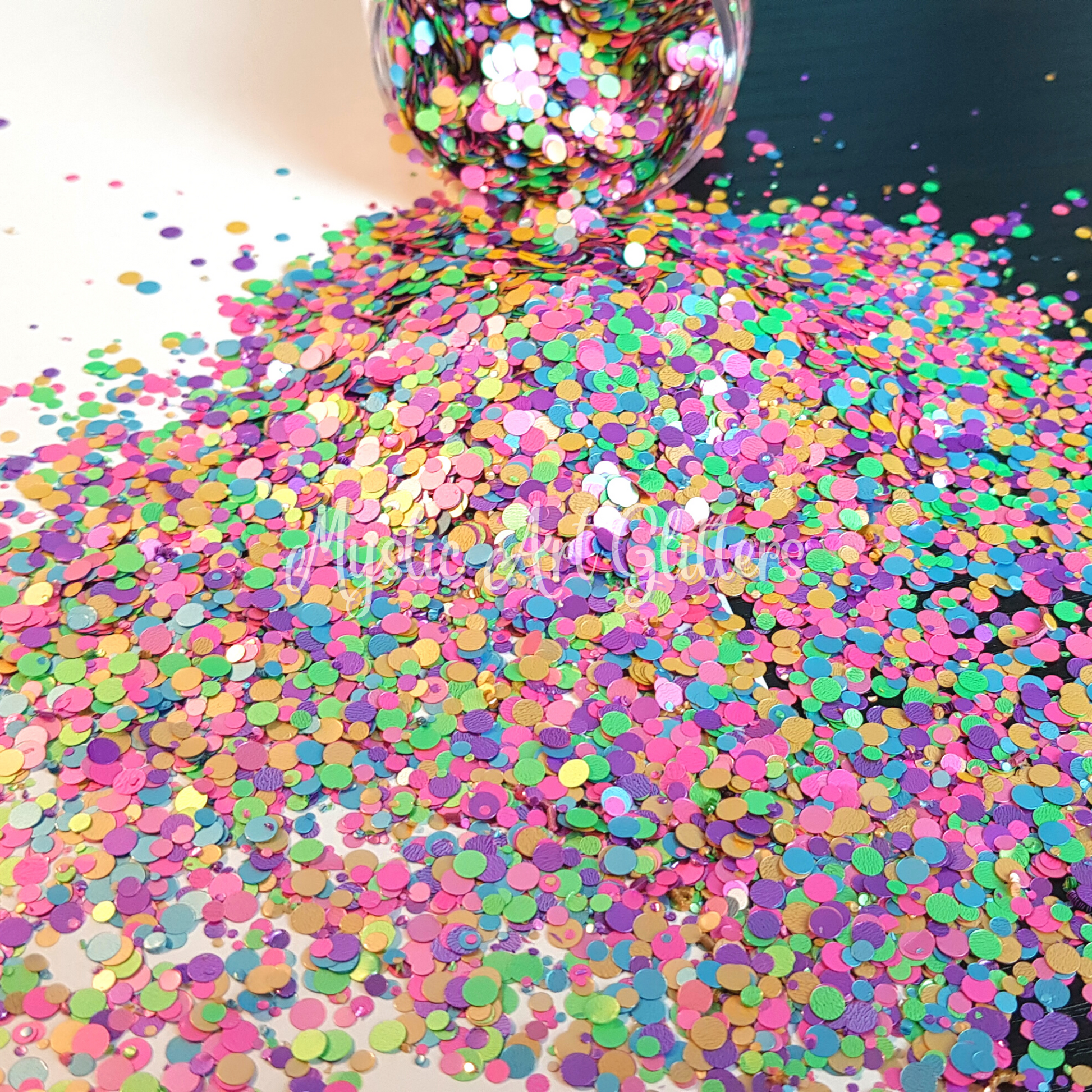 Multicoloured Mermaids Tale Circle Glitter