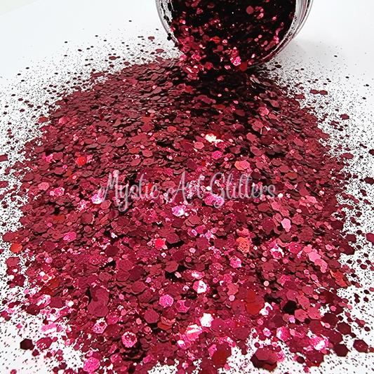 Lily Red Burgundy glitter