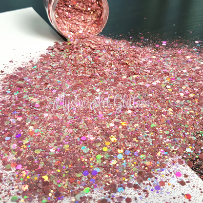 Golden Rose Holographic Glitter Mix
