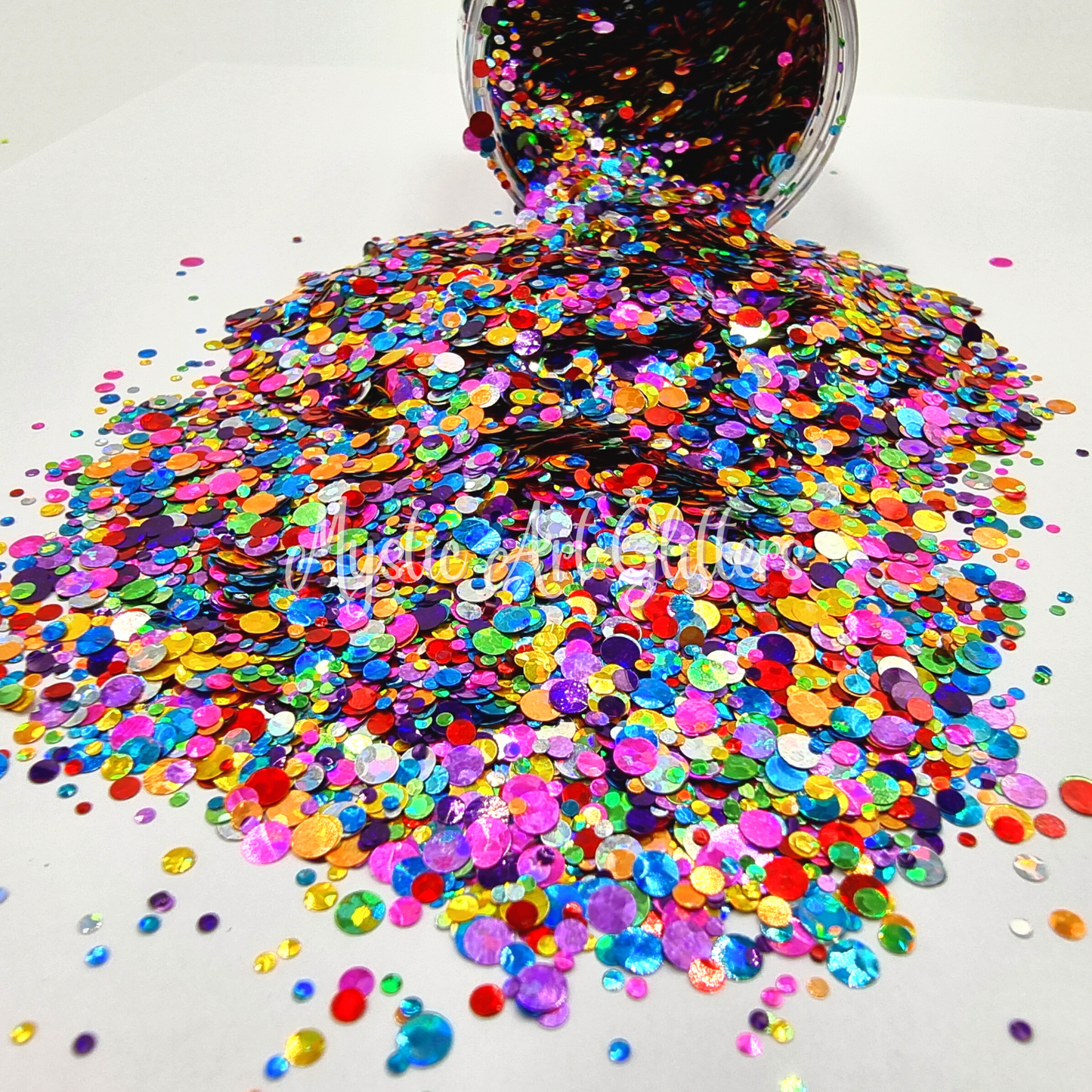 Multicoloured Harlequin Circle Round Glitter