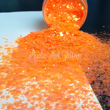 Orange Coral Mist Iridescent Glitter Mix