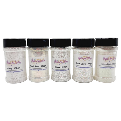 White Glitter Bundle - Mystic Art Glitters