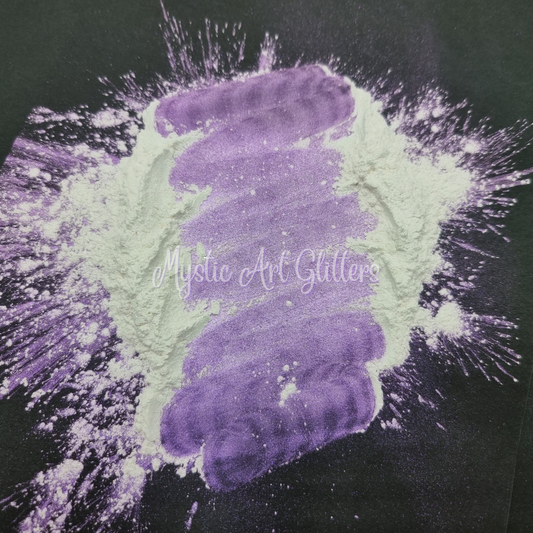 Interference Mica Powder White to Purple 14gm - Mystic Art Glitters